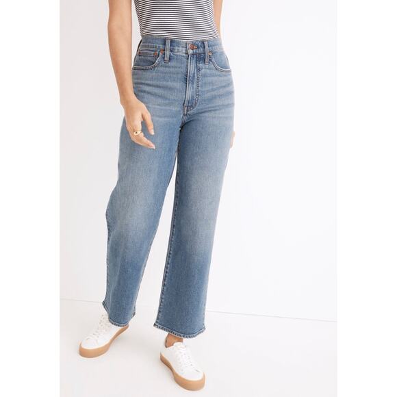 Madewell The Perfect Vintage Wide-Leg Crop Jean in Montclare Wash TENCEL Edition - Picture 1 of 5